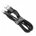 Кабель с оплеткой для iPhone Baseus Cafule USB for lightning 2.4A 1m Black