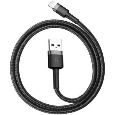 Кабель с оплеткой для iPhone Baseus Cafule USB for lightning 2.4A 1m Black