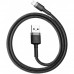 Кабель с оплеткой для iPhone Baseus Cafule USB for lightning 2.4A 1m Black