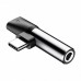 Переходник Baseus L41 Type-C to Type-C+3.5mm Charging and Audio Adapter Black