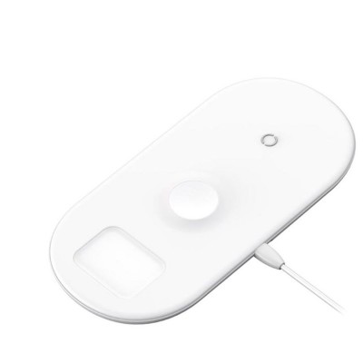 Беспроводное зарядное устройство (AirPower) Baseus Smart 3in1 Wireless (для Apple Watch, iPhone, AirPods) 18W MAX White
