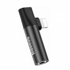 Переходник Baseus L43 Lightning to Lightning+3.5mm digital audio converter Black
