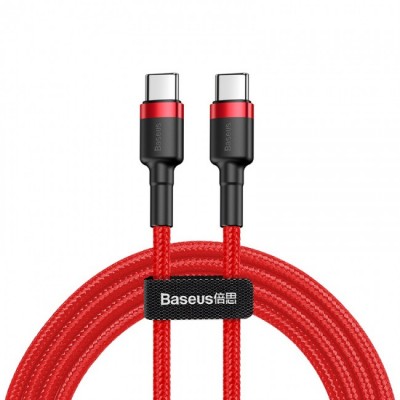 Кабель Type-C to Type-C с оплеткой Baseus Cafule PD2.0 flash charging (20V 3A) 1m Red