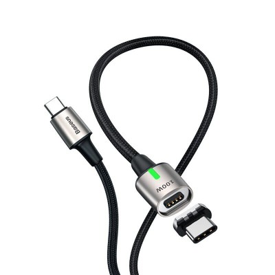 Магнитный кабель с оплеткой Baseus Zinc Magnetic Cable Type-C (100W, 20V, 5A) 1.2m Black