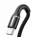 Кабель Type-C с оплеткой Baseus halo data HW flash charge cable (40W) 1m Black