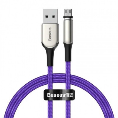 Магнитный кабель MicroUSB для зарядки с оплеткой Baseus Zinc Magnetic (Charging only) 2A 1m Purple