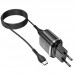 Сетевое зарядное устройство Hoco N4 (комплект с кабелем Type-C) 2USB, 2,4A Black