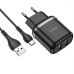 Сетевое зарядное устройство Hoco N4 (комплект с кабелем Type-C) 2USB, 2,4A Black