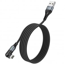 Кабель Hoco U100 Orbit PD fast charging data cable с USB на Lightning 1.2m, 20W Black