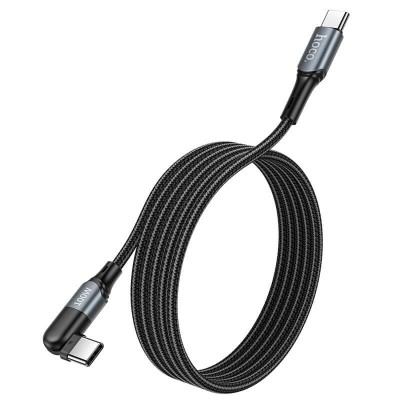 Кабель Hoco U100 Orbit 100W charging data cable for Type-C to Type-C 1.5m, 5A  black
