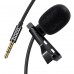 Микрофон петличный Hoco DI02 Clip microphone для телефона, камеры AUX (3.5mm) 2m Black