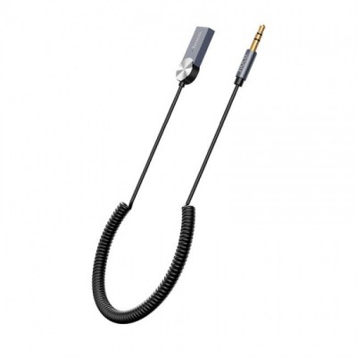 Аудио Bluetooth адаптер (ресивер) Hoco DUP02 In-car BT audio receiver spring cable black