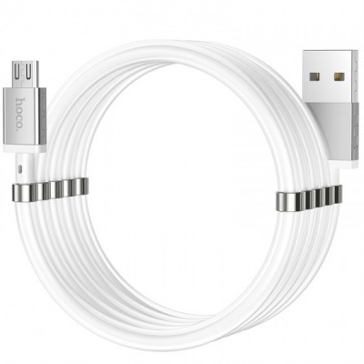 Кабель Hoco U91 Magic magnetic charging for MicroUSB 2.4A 1m White