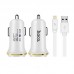 Автомобильное зарядное устройство Hoco Z1 c Lightning USB 2USB 2.1А White