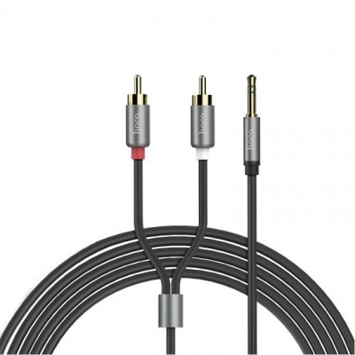 Кабель Hoco UPA10 AUX double lotus RCA audio cable to 3.5mm Gray