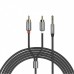 Кабель Hoco UPA10 AUX double lotus RCA audio cable to 3.5mm Gray