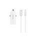 Автомобильное зарядное устройство Hoco Z12 + Lightning USB Cable (2USB 2.4A) White