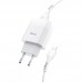 Сетевое зарядное устройство Hoco C73A Glorious (2USB) с кабелем Lightning White