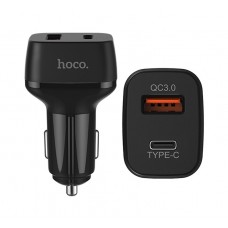 Автомобильное зарядное устройство Hoco Z15 QC3.0 (1USB 1Type-C 3А) Black