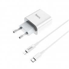 Сетевое зарядное устройство Hoco C76A Speed source PD3.0 (с кабелем Lightning) White