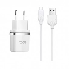 Сетевое зарядное устройство Hoco C11 + Micro USB Cable (1USB 1А) White