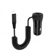 Автомобильное зарядное устройство Hoco Z21A + Lightning USB Cable (1USB 2.4A) Black