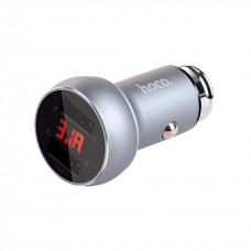 Автомобильное зарядное устройство Hoco Z22 with display (2USB 3.1A) White