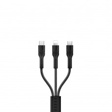 Кабель 3-in-1 Hoco U31 Benay One Pull Three Llightning+Micro+Type-C Black