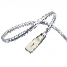 Кабель Hoco U9  Zinc Alloy Jelly knitted  Type-C 1.2M Silver