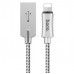Кабель Hoco U10 Zinc Alloy Reflective Knitted Lightning-USB 1m Silver