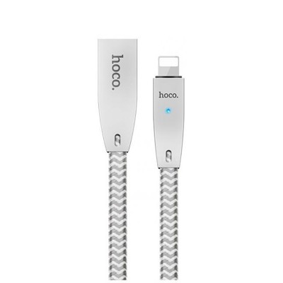 Кабель Hoco U11 REFLECTIVE KNITTED Lightning-USB Silver