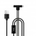 Кабель 2in1 Hoco X12 One Pull Two L Shape Magnetic Absorption  Lightning+Micro Black