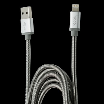 Кабель USB Hoco U5 Lightning Full-Metal 1.2m Silver