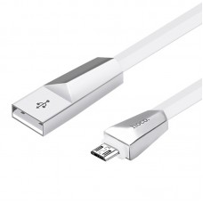 Кабель Hoco X4 Zing Alloy microUSB-USB White