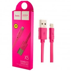 Кабель Hoco X5 Bamboo Lightning для iPhone Pink