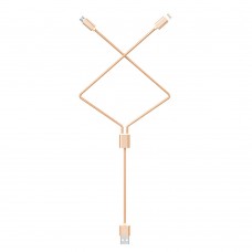 Кабель 2in1 Hoco X2 Lightning+Micro-USB 1M Rose-Gold