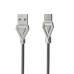 Кабель Hoco U25 Golden Armor Type-C-USB 1m Metal Gray