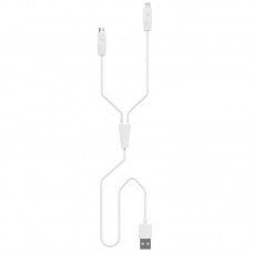 Кабель 2in1 Hoco X1 Lightning+Micro-USB 1M White