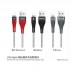 Кабель USB Hoco U32 Lightning Unswerving Steel Braided Black+Red