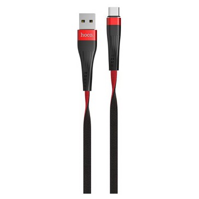 Кабель Hoco U39 Slender Charging Type-C Red-Black