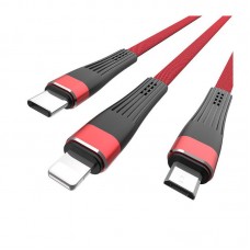 Кабель USB Hoco U39 Lightning Slender Charging Red+Black