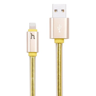 Кабель Hoco UPL12 Metal Jelly Knitted Lightning Gold (0.3m)