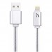 Кабель Hoco UPL12 Metal Jelly Knitted Lightning Silver (0.3m)
