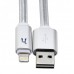 Кабель Hoco UPL12 Metal Jelly Knitted Lightning Silver (0.3m)