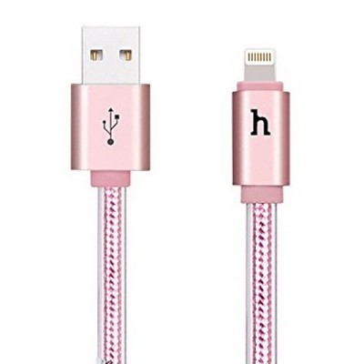 Кабель Hoco UPL12 Metal Jelly Knitted Lightning Rose Gold (0.3m)