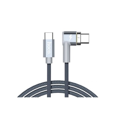 Кабель Hoco U40C Angled Magnetic Charged Type-C 87W 4A, 1.8m Metal Gray