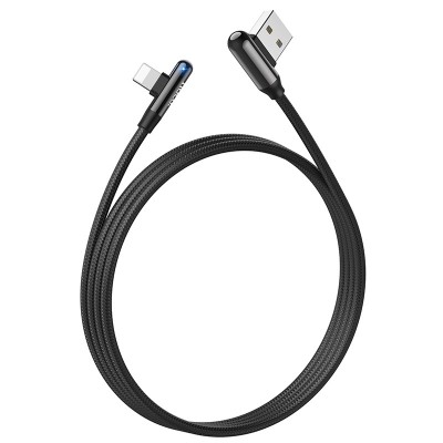 Кабель Hoco U77 Excellent elbow Lightning 1.2m Black