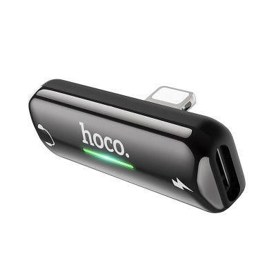 Переходник Hoco LS27 Apple Dual Lightning digital audio converter Gray