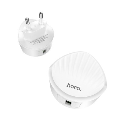 Сетевое зарядное устройство Hoco C68A Shell Single Port QC 3.0 Charger 24A White