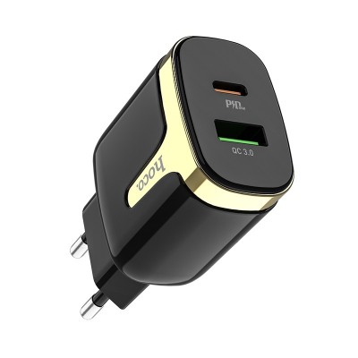 Сетевое зарядное устройство Hoco C79A Zeus PD+QC3.0 charger Black